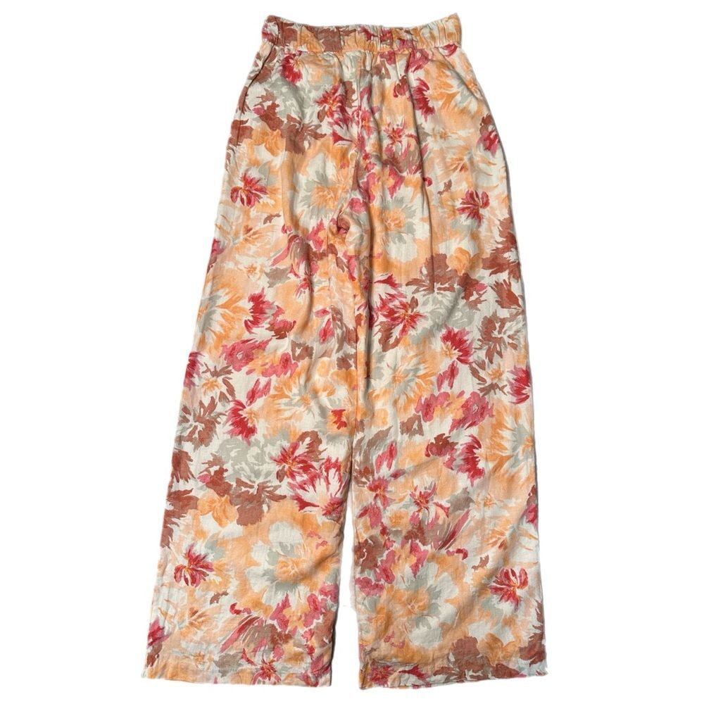 Abercrombie & Fitch Wide Leg Linen Blend Floral Pants Size XS - Picture 3 of 7